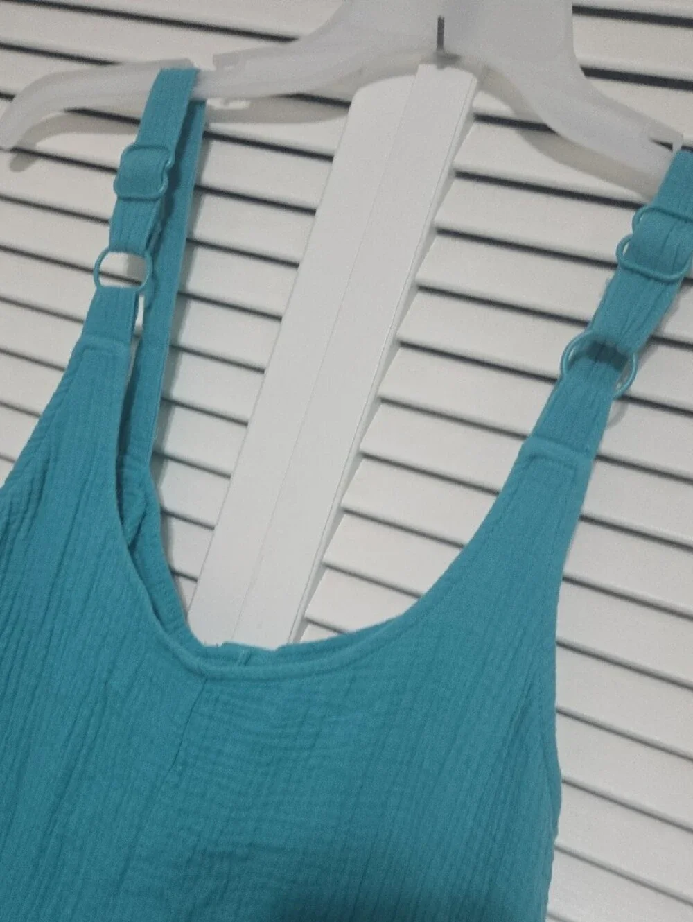Serra Teal Sleeveless Romper with Button Front